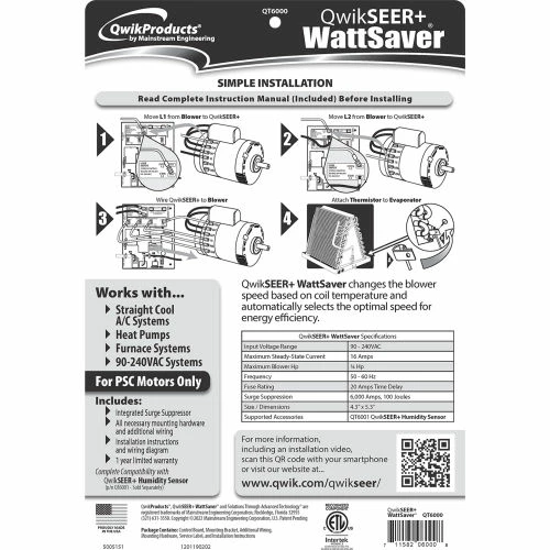 New ⭐ Qwik Products SEER+WattSaver® PSC Energy & Humidity Control Board QT6000 - Pkg Qty 5 🛒 7 New ⭐ Qwik Products SEER+WattSaver® PSC Energy & Humidity Control Board QT6000 - Pkg Qty 5 🛒 - Image 5