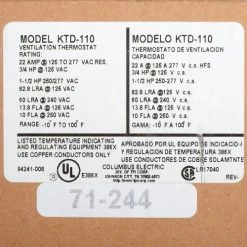 Best deal 🤩 TPI Line Voltage Thermostat Industrial Series SPDT Heat Or Cool Wire Leads KTD110 ✔️ -HVAC Controls Shop B860090 04