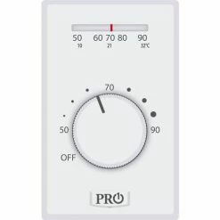 Outlet 🎉 PRO1 IAQ Line Voltage Thermostat, Electric Heat, Mechanical, 4 Wire, Non-Programmable, Heat Only 🎁